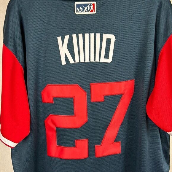 Mike Trout Kiiiiid LA Angels Jersey 27 Majestic Authentic Players MLB Baseball - Picture 8 of 10